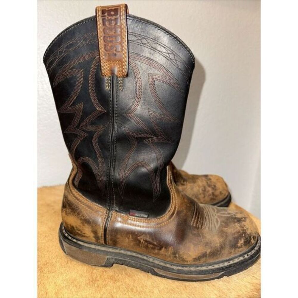 Vintage RED WING 4212 PECOS Brown Leather Steel-Toe Cowboy Boots MENS 8